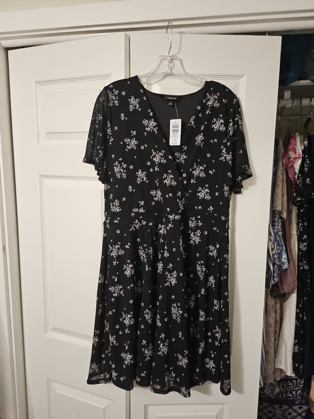 torrid Black Mini Dress with White Floral Print